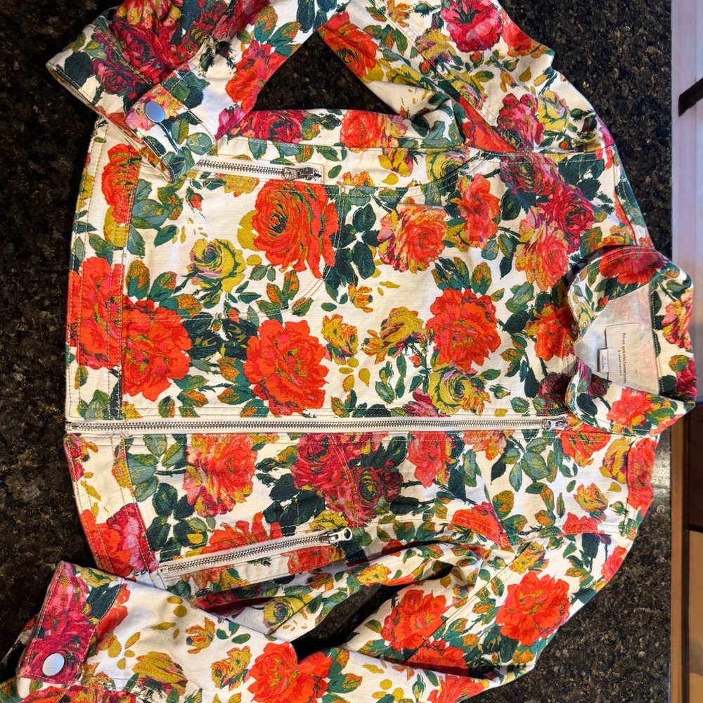 Anthropologie Vibrant Floral Jacket